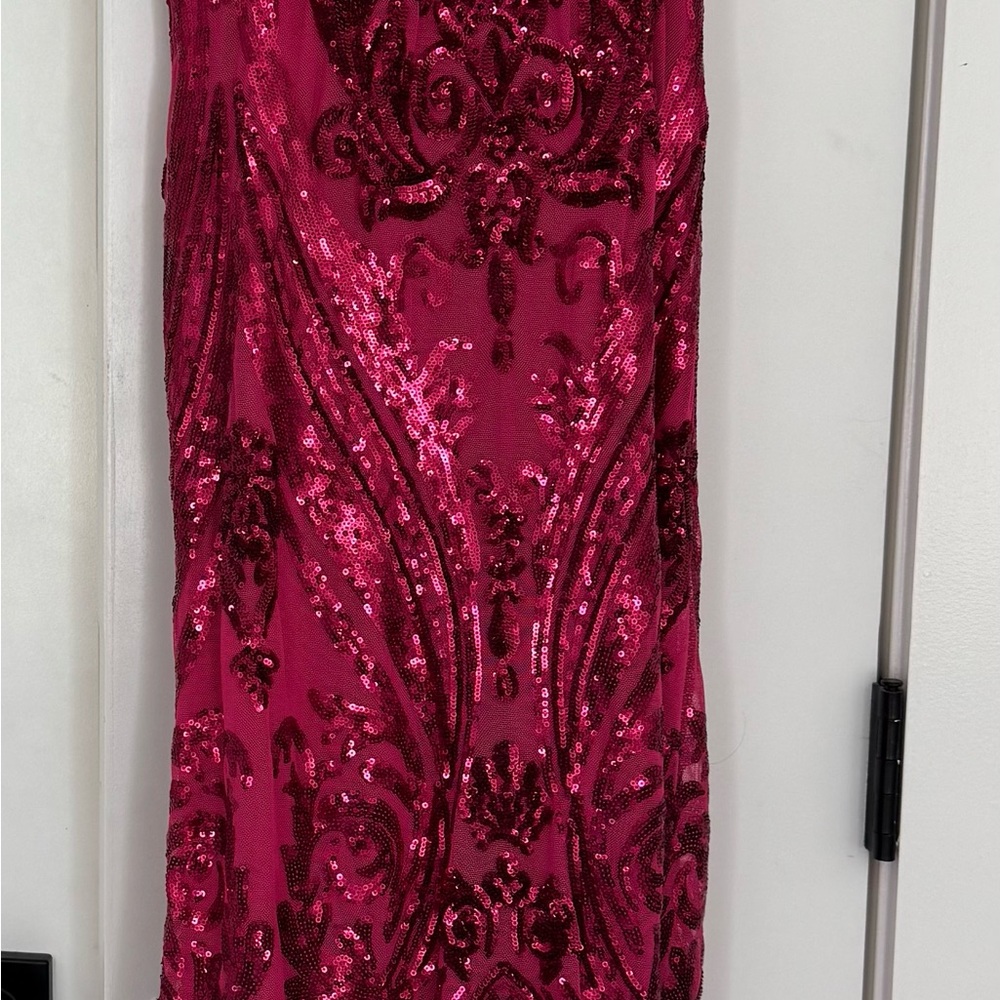 Windsor Fuchsia Sequin Prom/Mardi Gras Ball gown